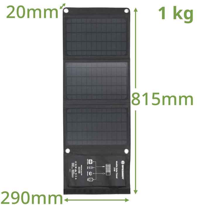Solar-Panel 21W 1xUSB/1xDC 18V max. 1,1A